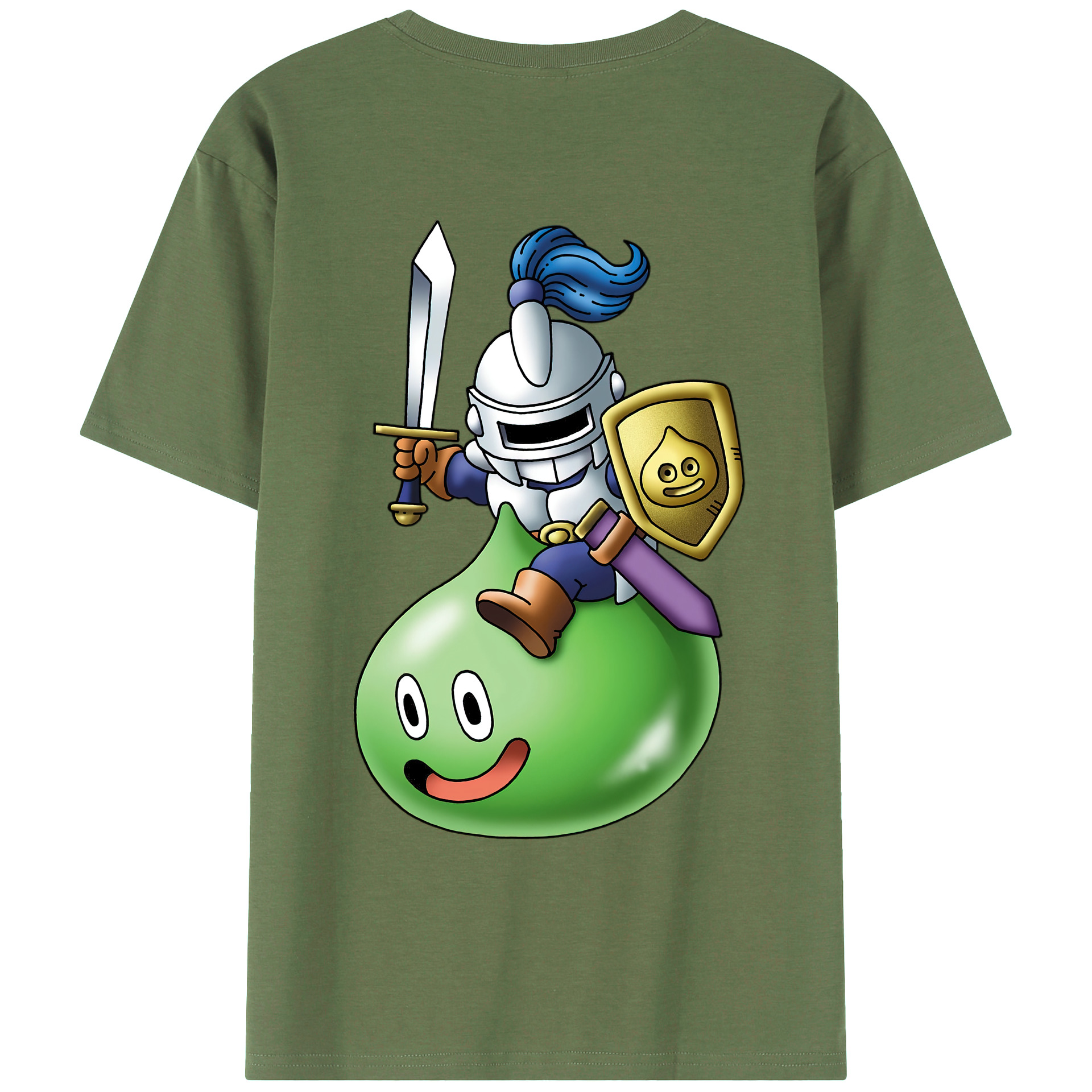 （画像用） ドラゴンクエスト Doragon Kuesuto Dragon Quest 綿100％ メンズ半袖Tシャツ（バックプリント） 通気性